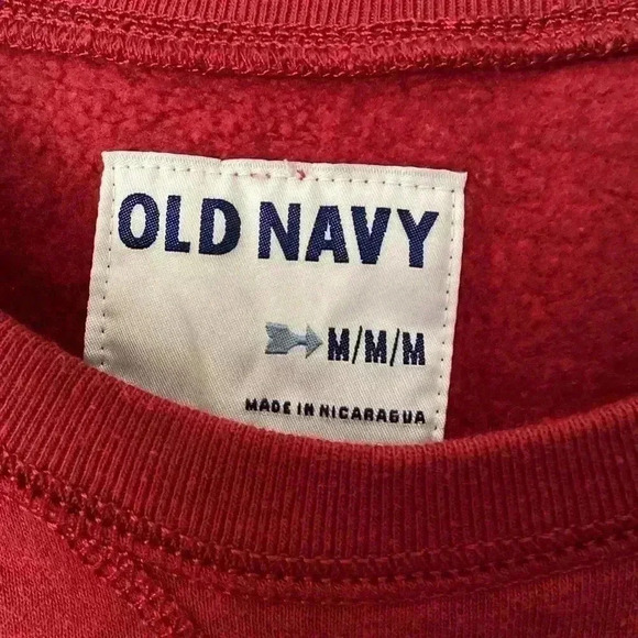 OLD NAVY RED FLEECE LONG SLEEVE SHIRTS  TEE size Medium - Picture 3 of 4